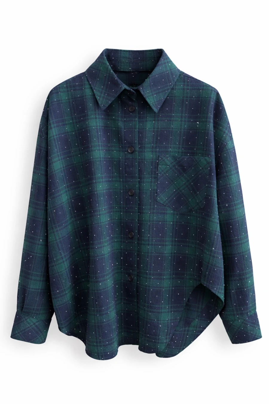 Сорочка Malina овер клітинка SS’26 зелений/синій кристал