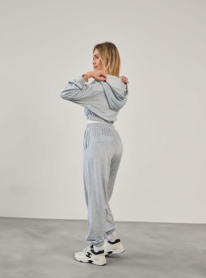 Костюм Marymax велюр джогери + зіп худі вкорочний меланж