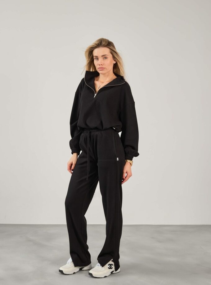 Костюм Marymax трикотажний в рубчик чорний