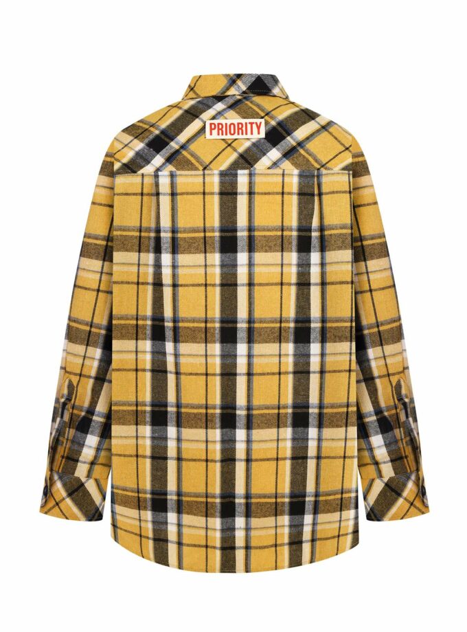 Сорочка Priority Simplify картата гірчичний