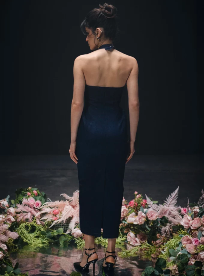 Сукня Mohd міді темно-синя денім