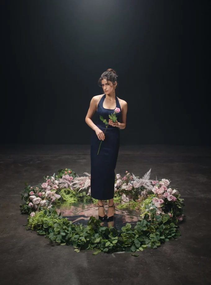 Сукня Mohd міді темно-синя денім