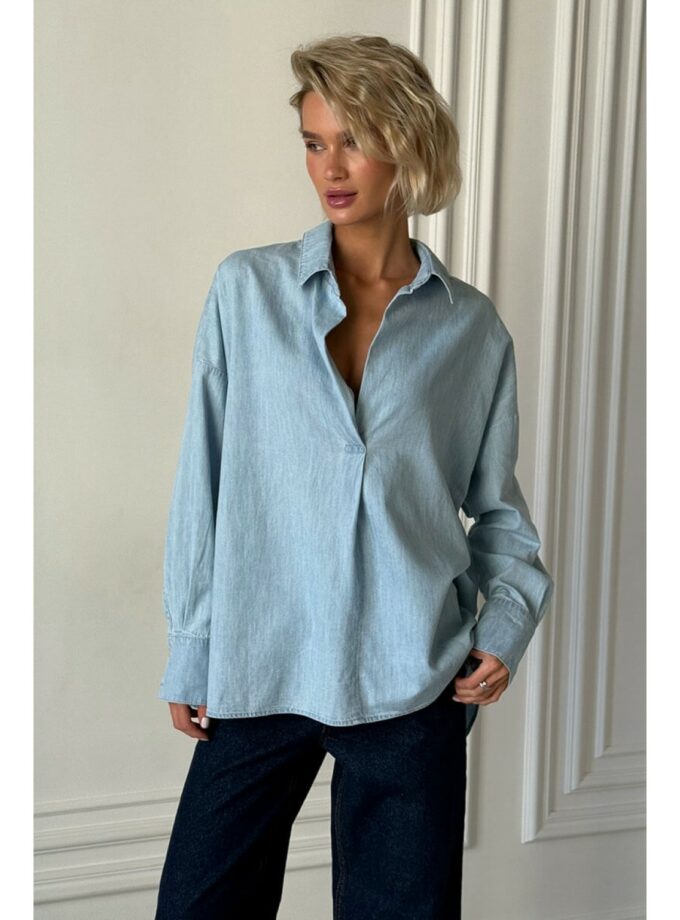 Сорочка Aisenberg denim льон блакитна