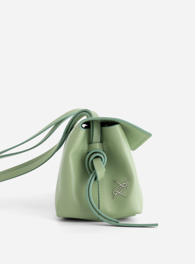 Сумка Kachorovska Rebecca Baguette 29 light green срібло