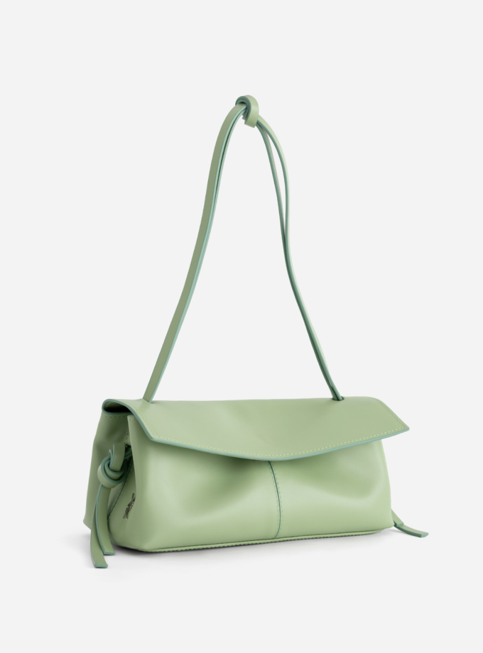Сумка Kachorovska Rebecca Baguette 29 light green срібло