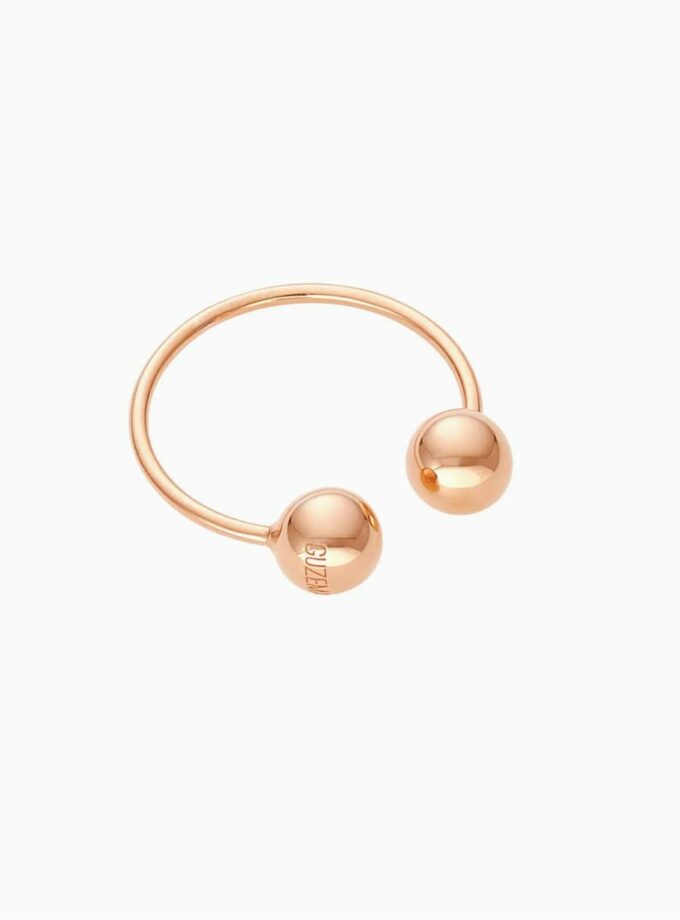 Каблучка 2 кульки 6мм, рожеве золото (16,5) CC 14/rose