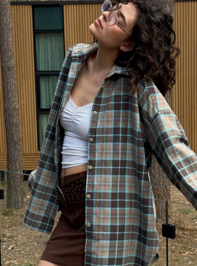 Сорочка Joss бежево-блакитна