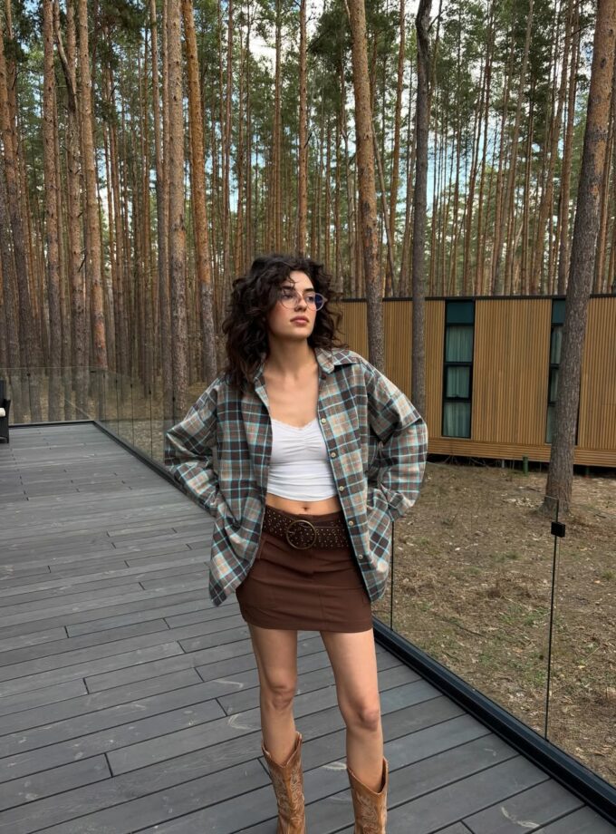 Сорочка Joss бежево-блакитна