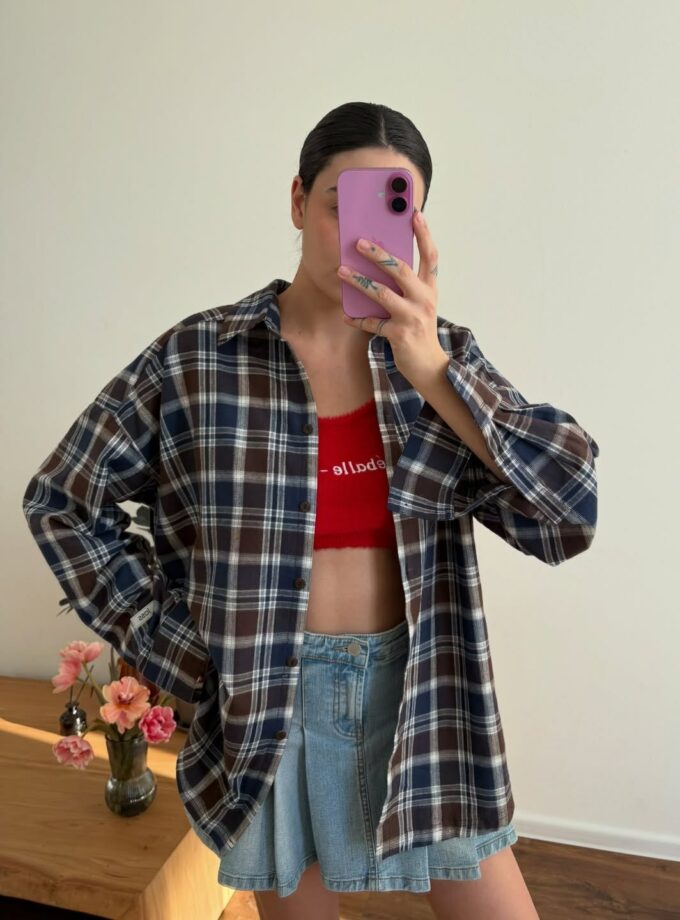 Сорочка Joss коричнево-синя