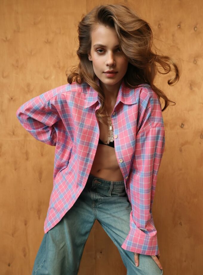 Сорочка Joss блакитно рожева