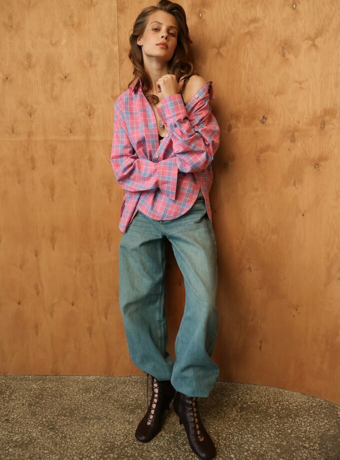 Сорочка Joss блакитно рожева