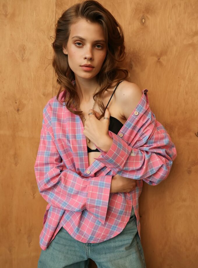 Сорочка Joss блакитно рожева