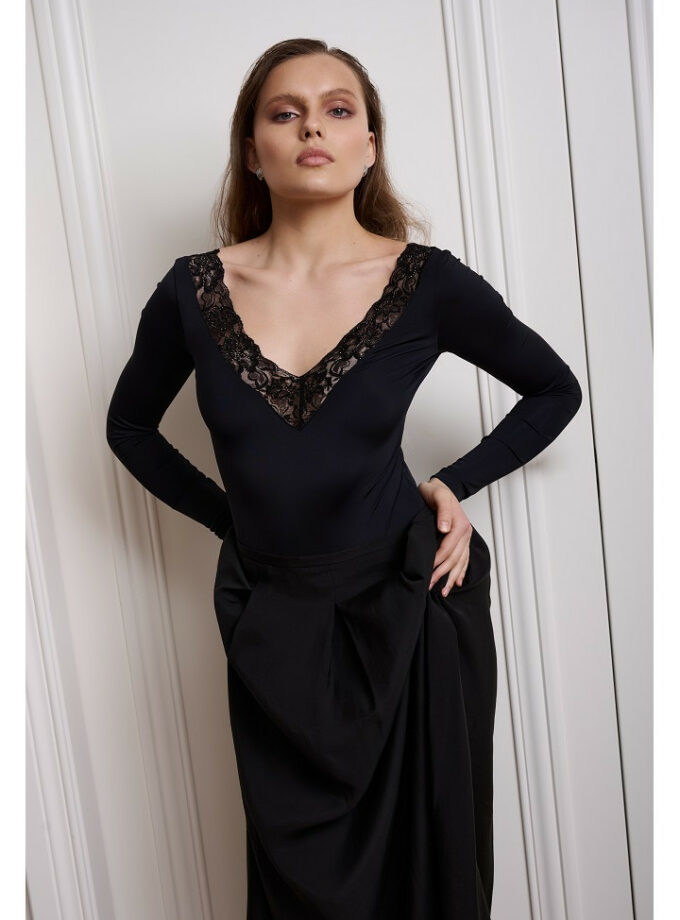 Боді Zigzag Bare Lace чорний