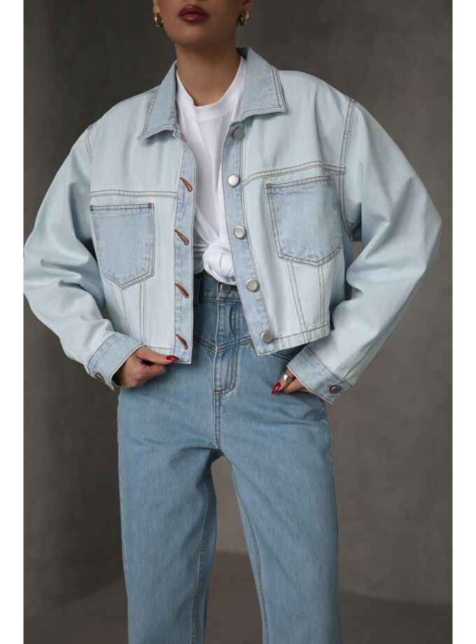 Куртка Aisenberg denim Crop світло-блакитна