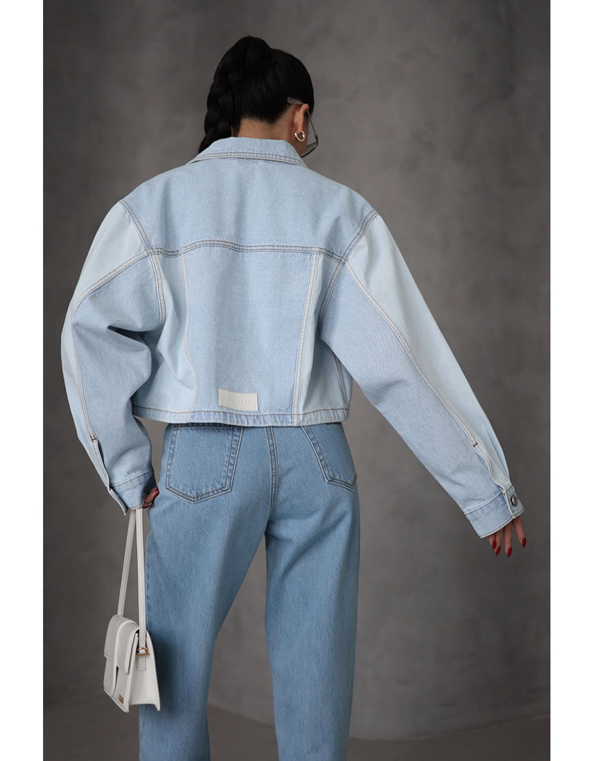 Куртка Aisenberg denim Crop світло-блакитна - Зображення 2