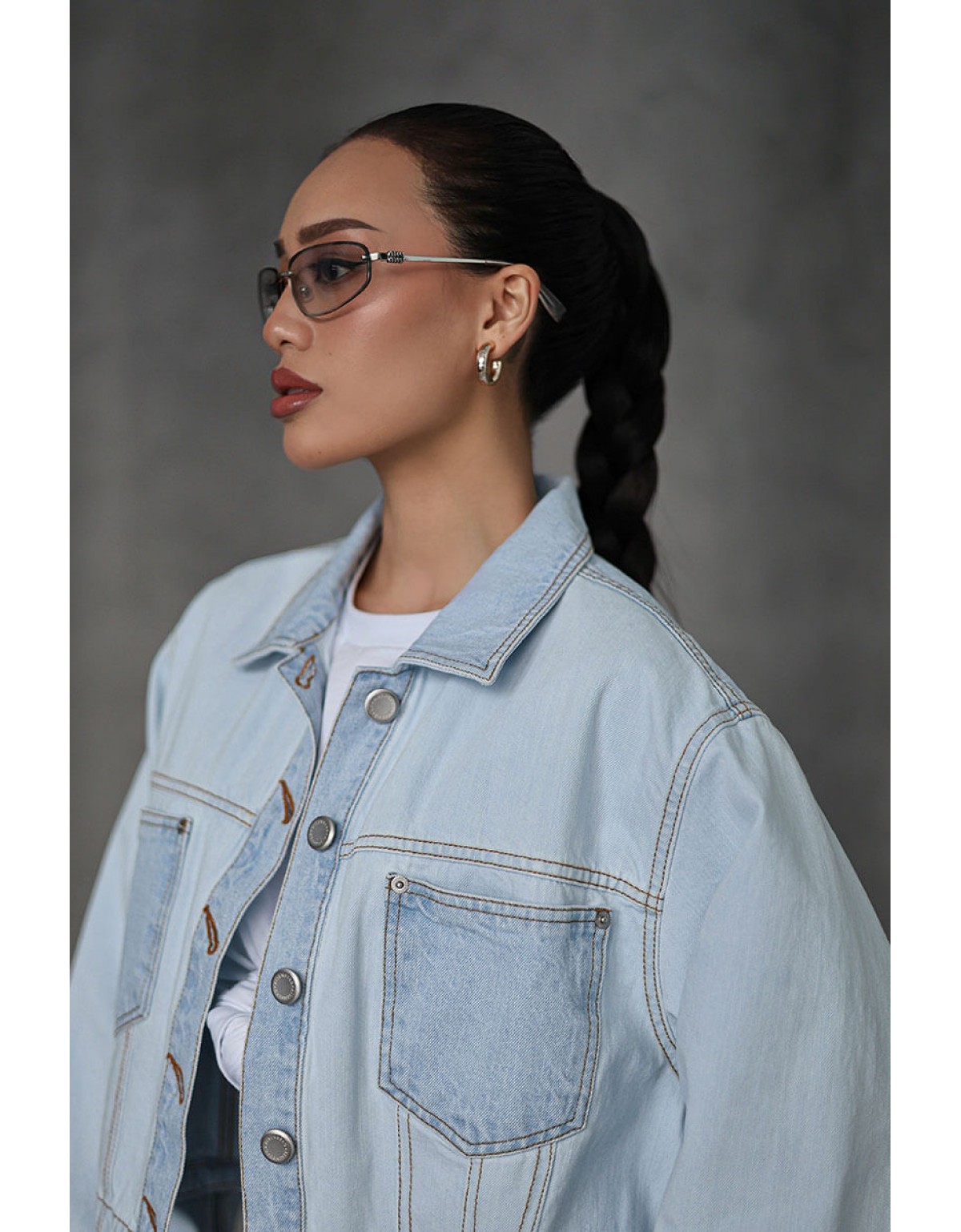 Куртка Aisenberg denim Crop світло-блакитна - Зображення 3