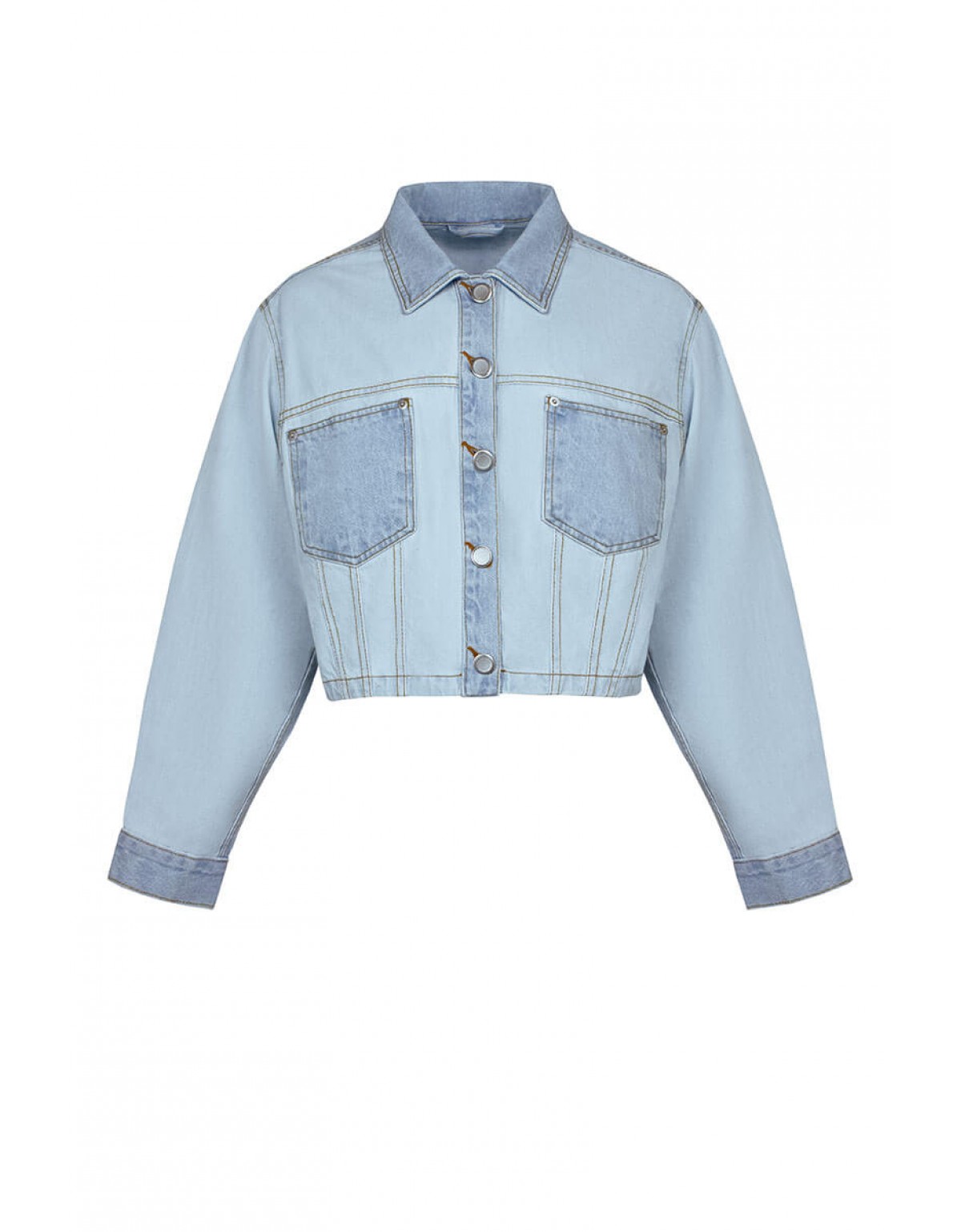 Куртка Aisenberg denim Crop світло-блакитна - Зображення 4