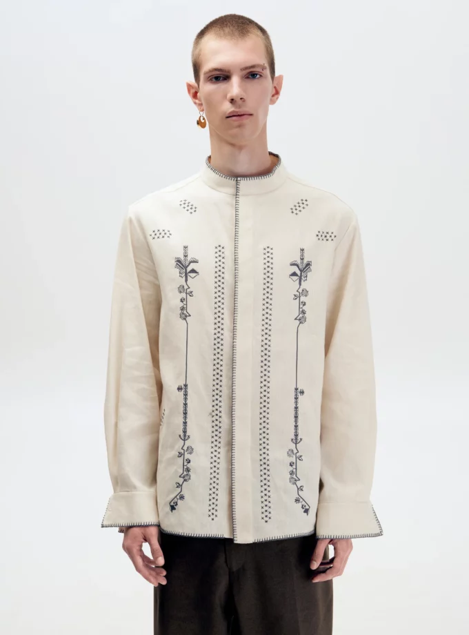 Сорочка Gunia Тиміш чол з сірою вишивкою