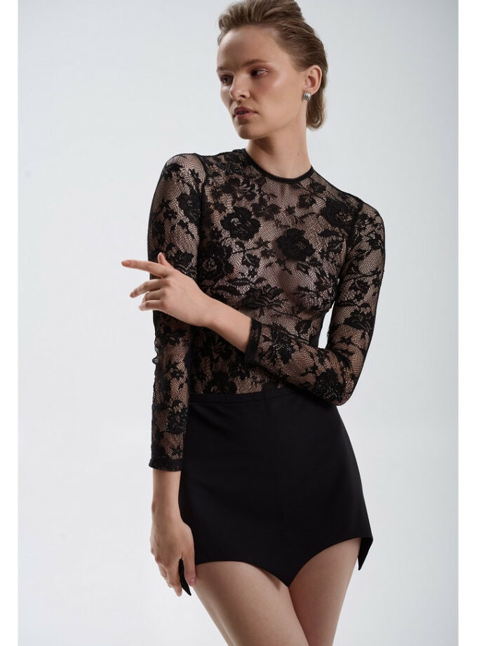 Боді Zigzag Ivory Lace чорний