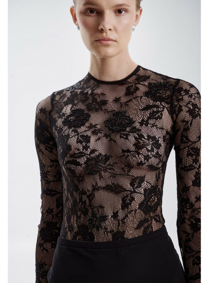 Боді Zigzag Ivory Lace чорний