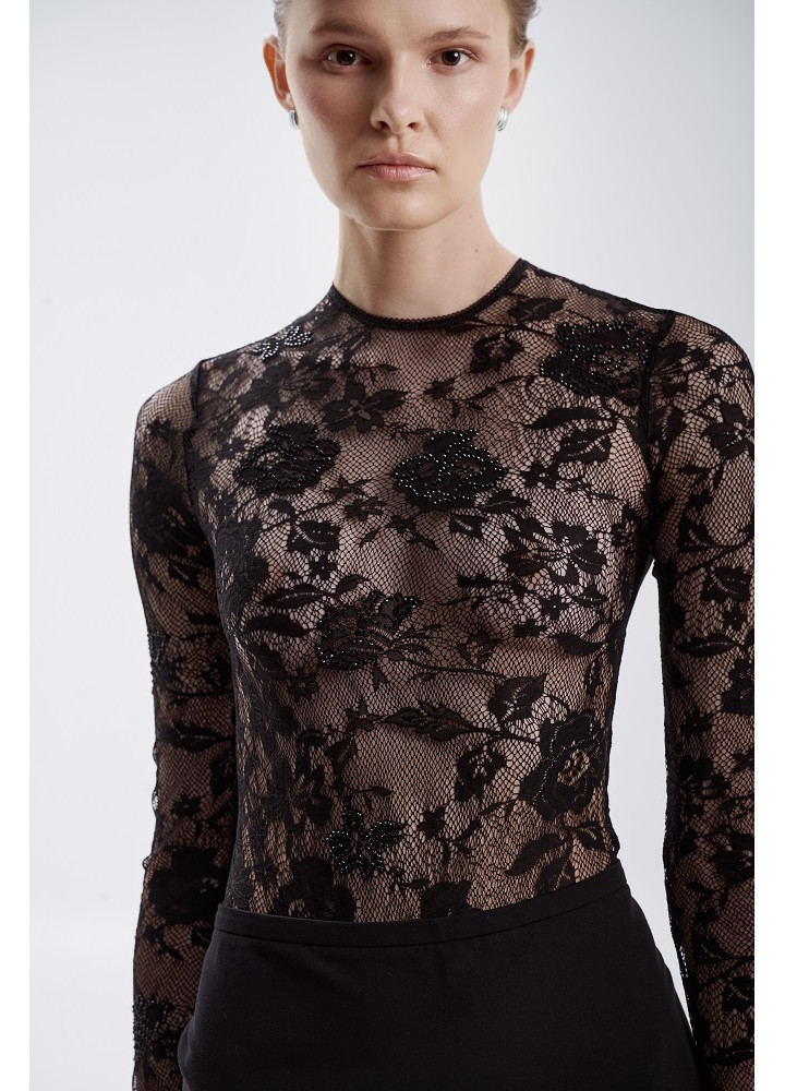 Боді Zigzag Ivory Lace чорний