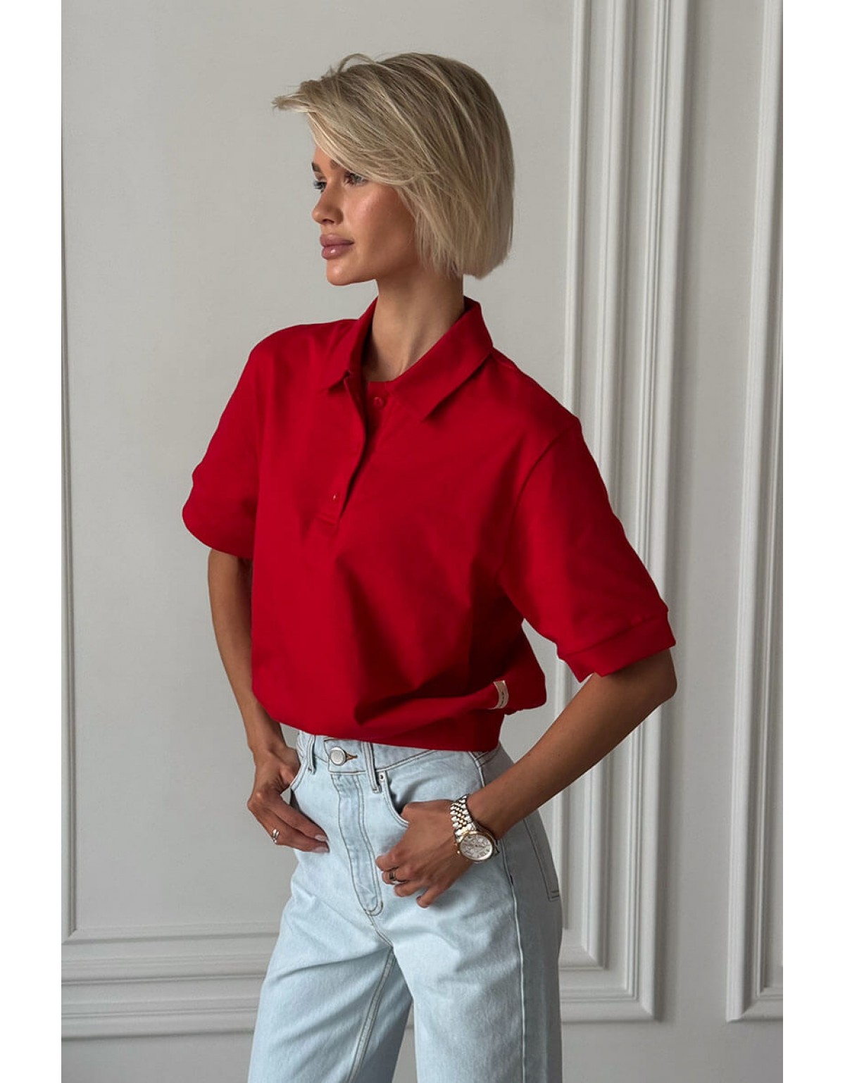 Поло Aisenberg denim червоний