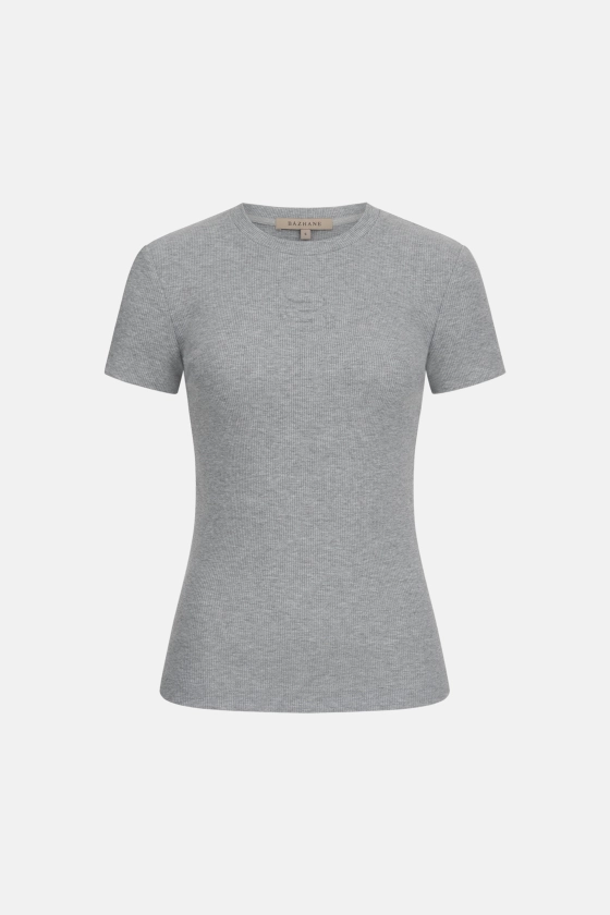 Футболка Bazhane t-shirt з вишивкою BB logo світло-сірий