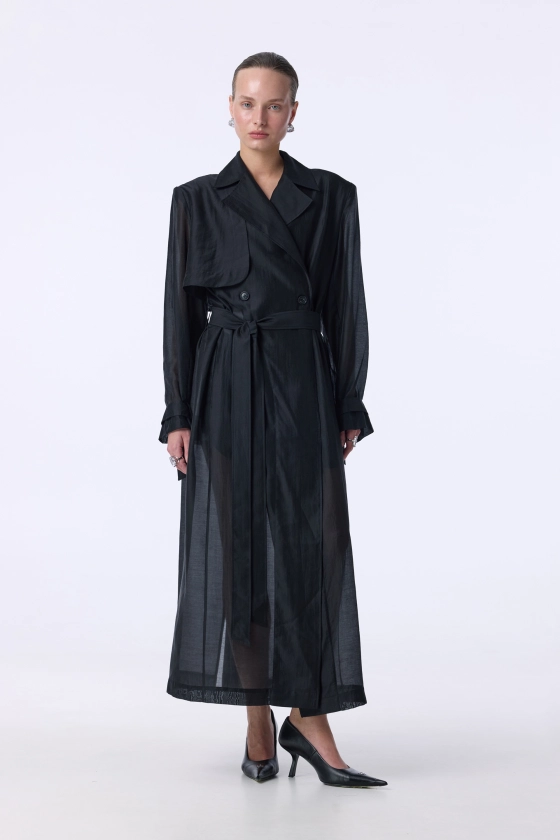 Тренч Bazhane Сrystalline coat чорний