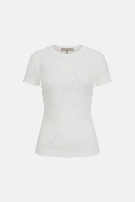 Футболка Bazhane t-shirt з вишивкою BB logo молочний
