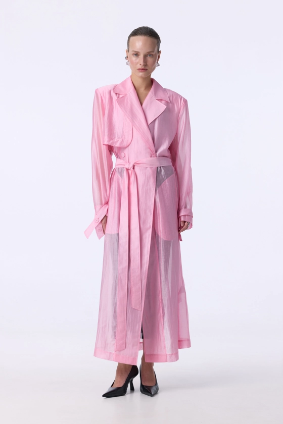 Тренч Bazhane Сrystalline coat рожевий
