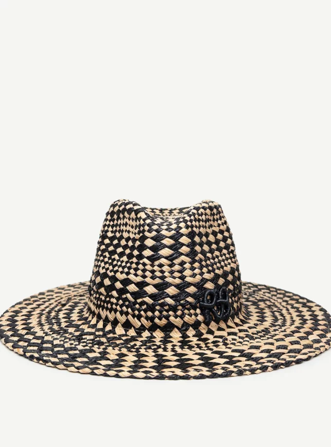 Капелюх RB Rhomboidal Pattern Fedora Hat бежчорний