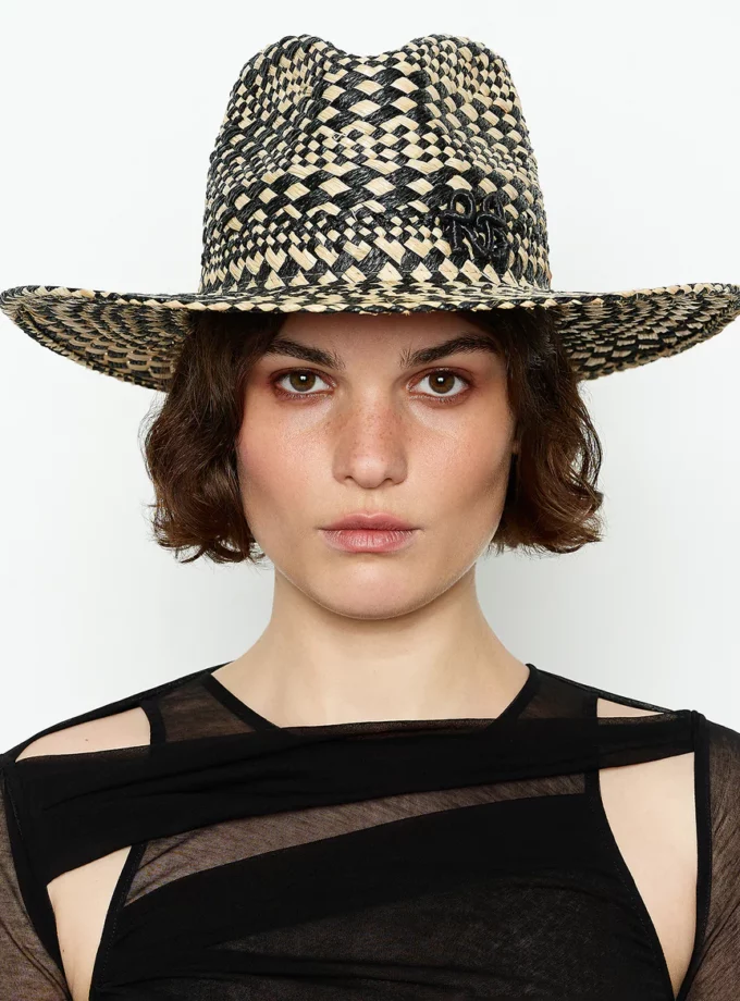 Капелюх RB Rhomboidal Pattern Fedora Hat бежчорний