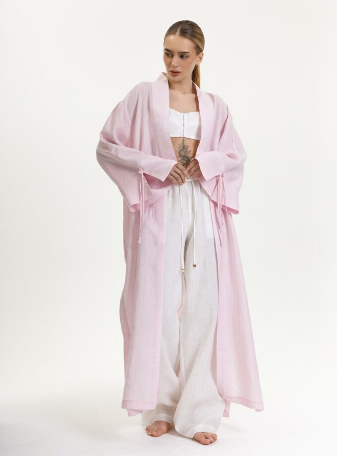 Лляне кімоно FEEL and FLY Courtney Pink Melange