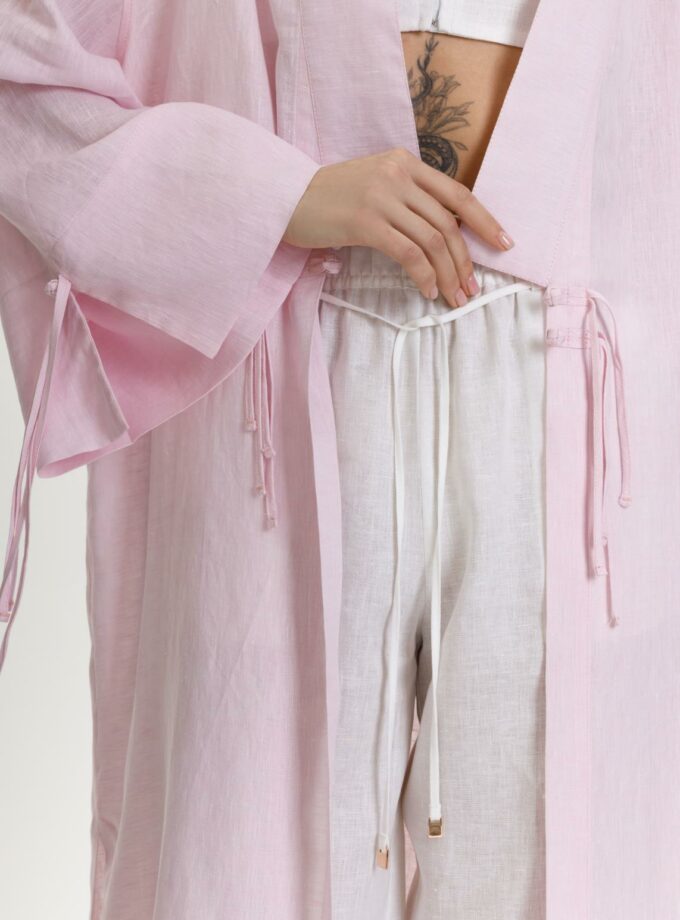 Лляне кімоно FEEL and FLY Courtney Pink Melange