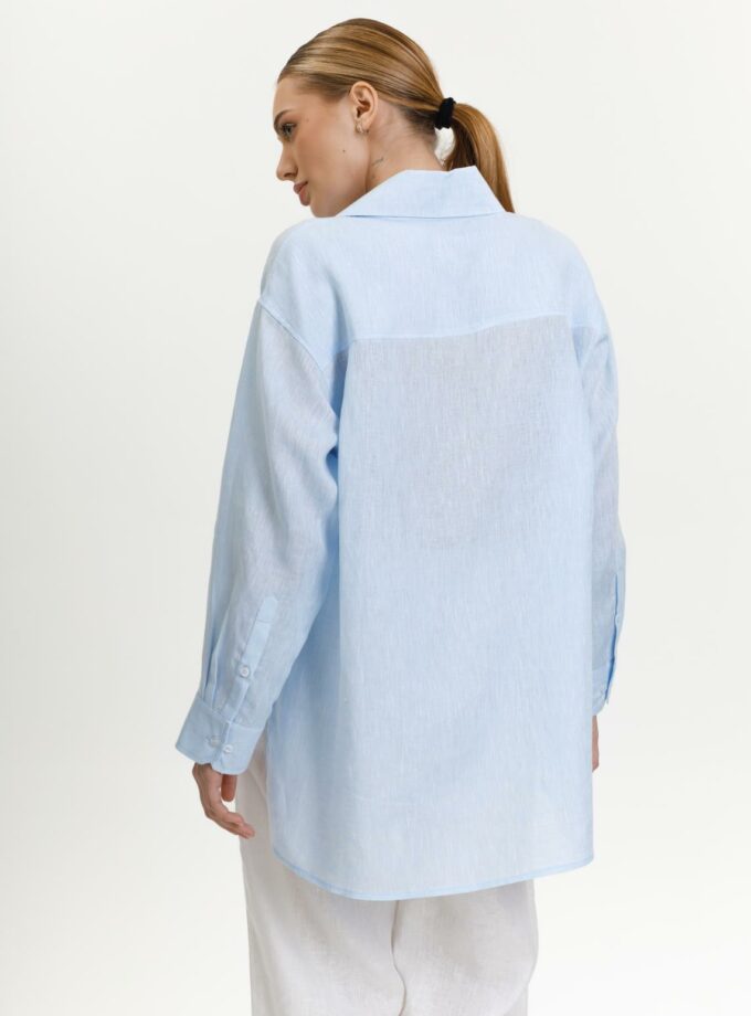 Сорочка FEEL and FLY лляна Dacota Light Blue Melange