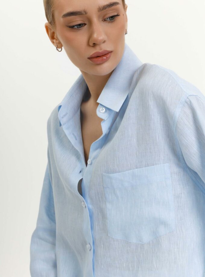 Сорочка FEEL and FLY лляна Dacota Light Blue Melange