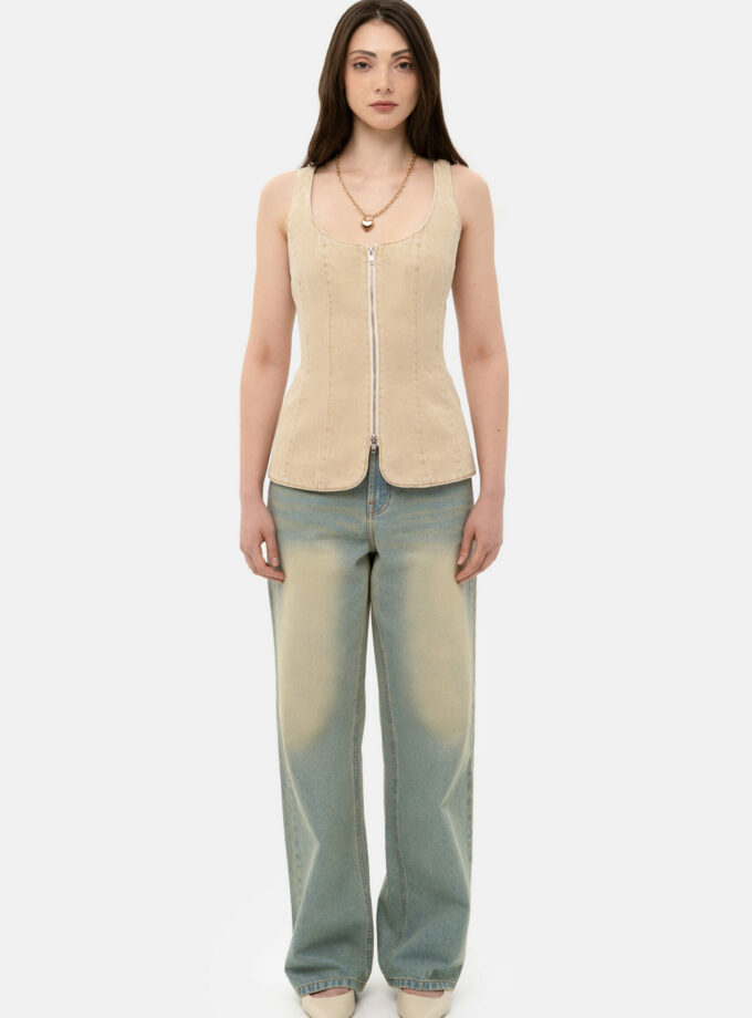 Жилет MATCH DENIM Slim Beige