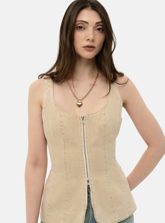 Жилет MATCH DENIM Slim Beige