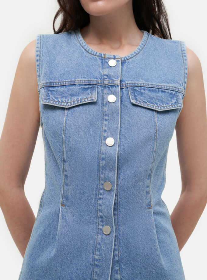 Жилет MATCH DENIM Vest with Pockets blue