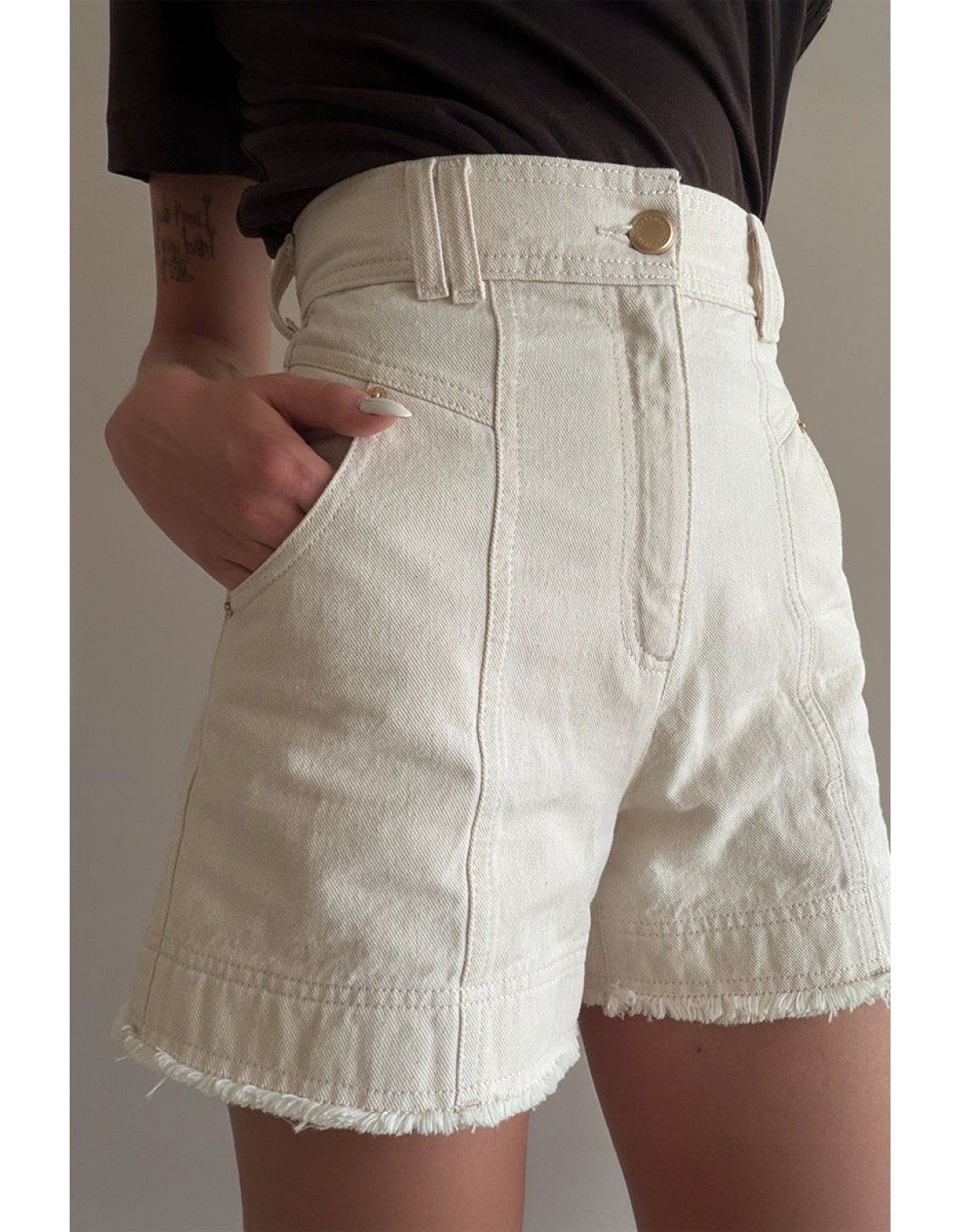 Шорти Aisenberg denim Lucy беж - Зображення 4