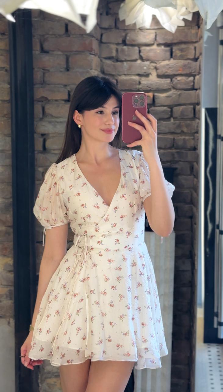 Сукня Lacy Hearts бежева на запах - Зображення 2