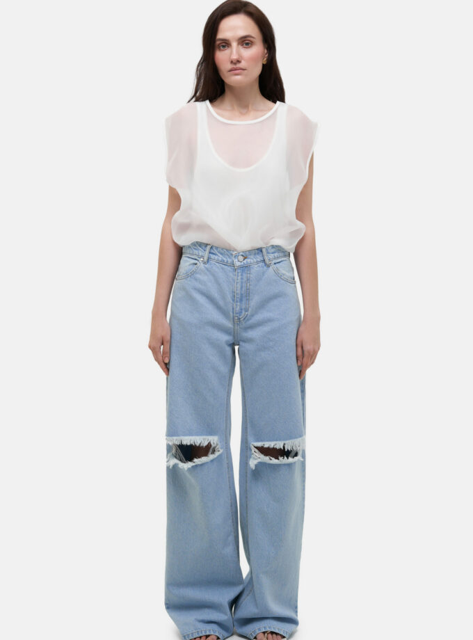 Джинси MATCH DENIM Ripped Jeans блакитні