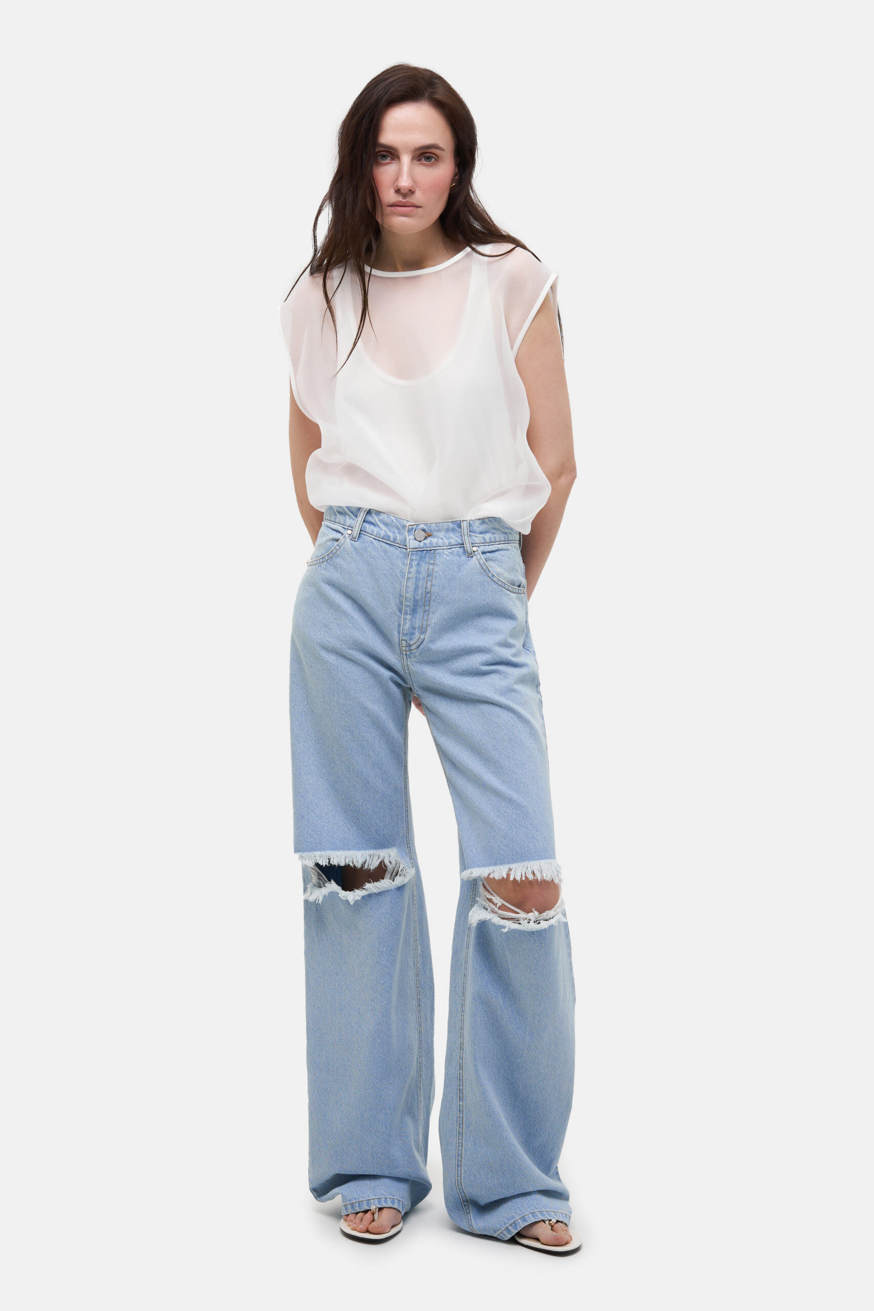 Джинси MATCH DENIM Ripped Jeans блакитні