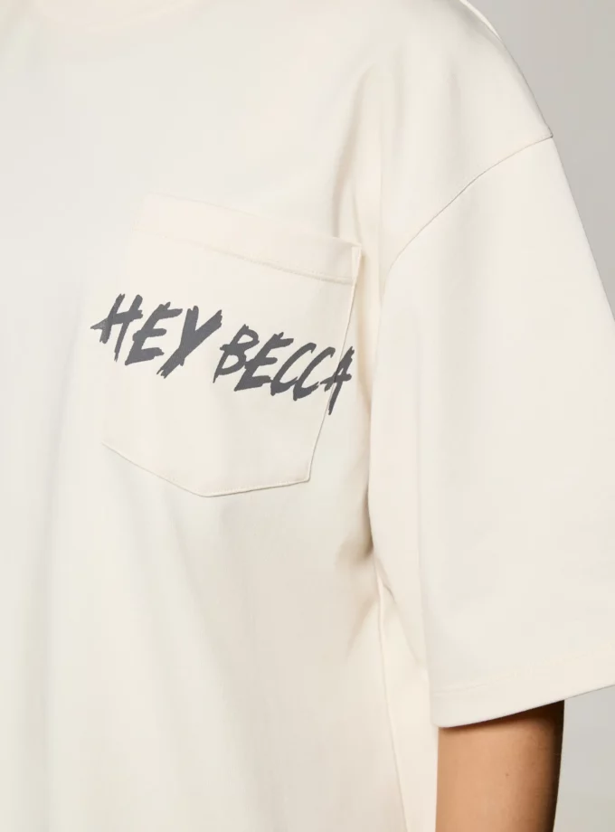 Футболка Heybecca оверсайз молочна батер 895