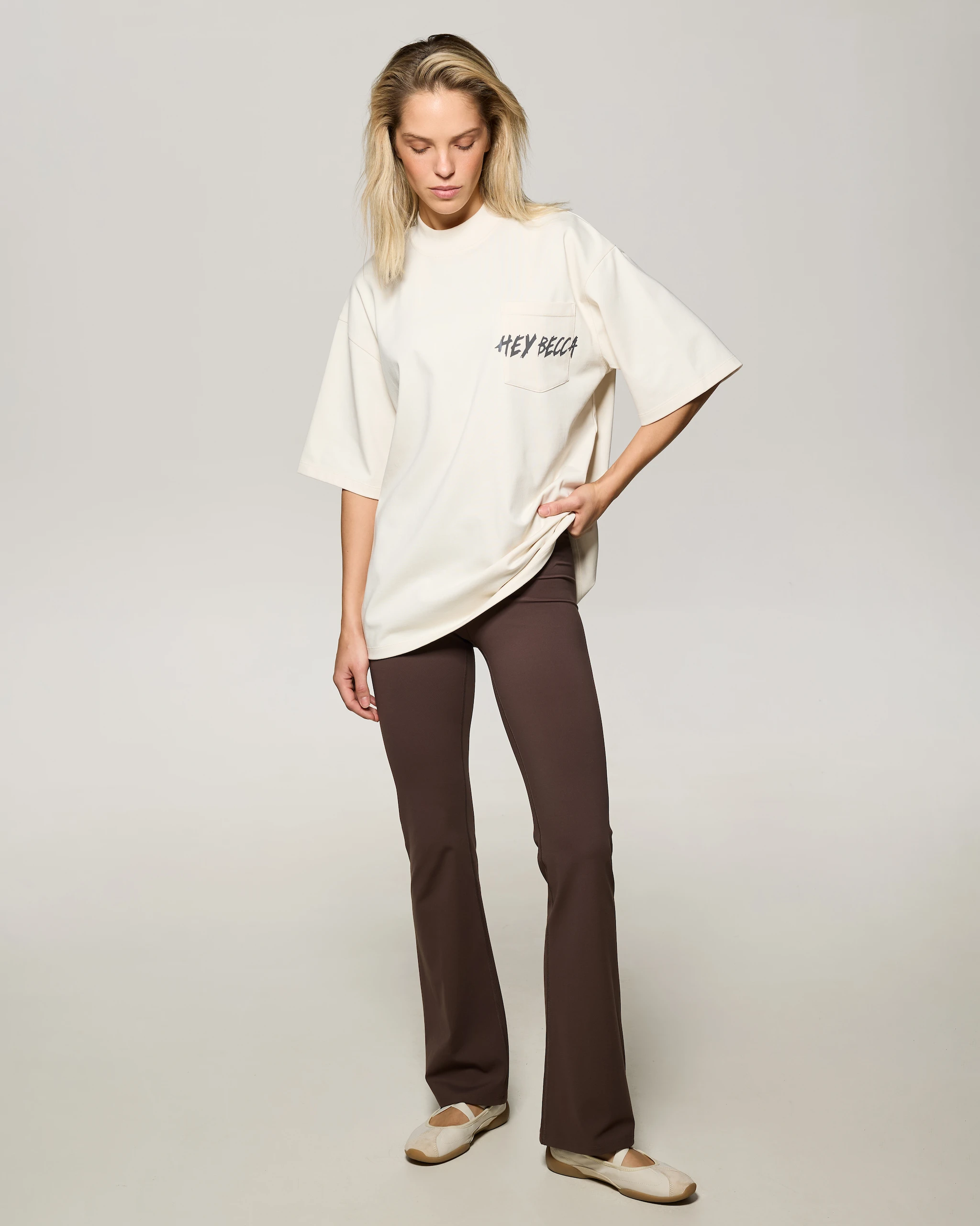 Футболка Heybecca оверсайз молочна батер 895