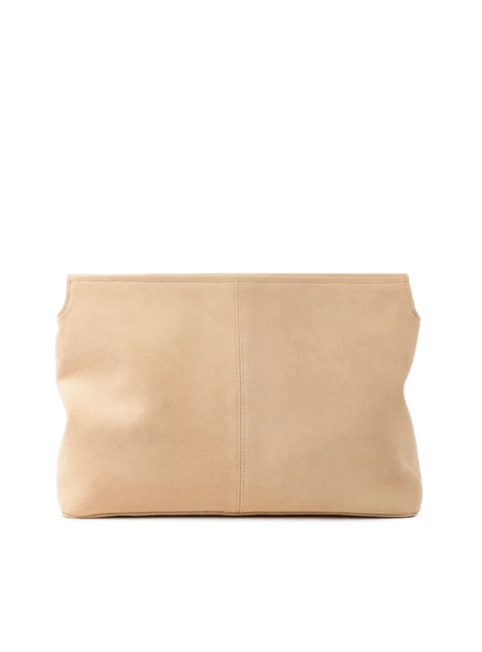 Сумка Poelle Elza clutch молочний замш