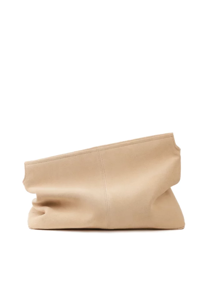 Сумка Poelle Elza clutch молочний замш