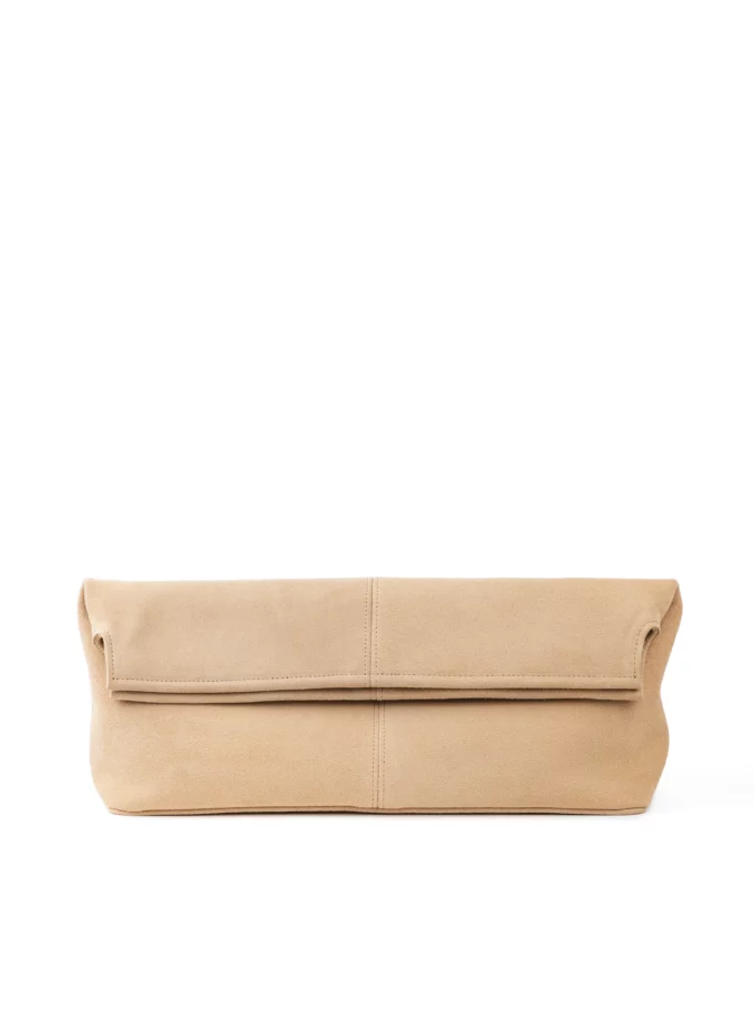 Сумка Poelle Elza clutch молочний замш