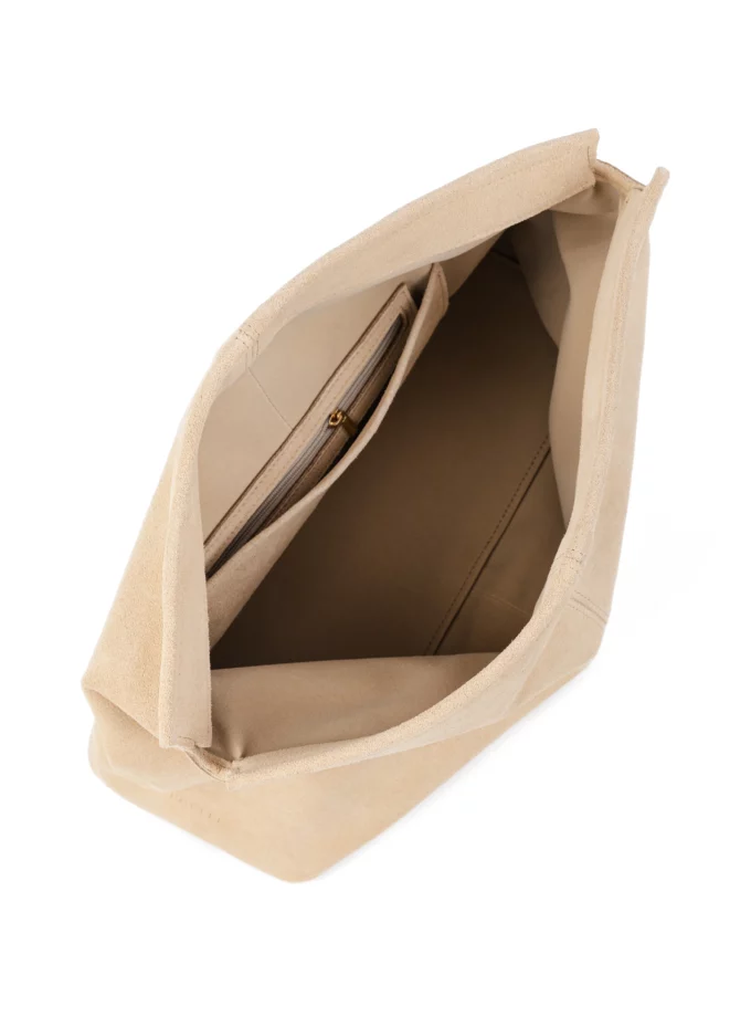 Сумка Poelle Elza clutch молочний замш