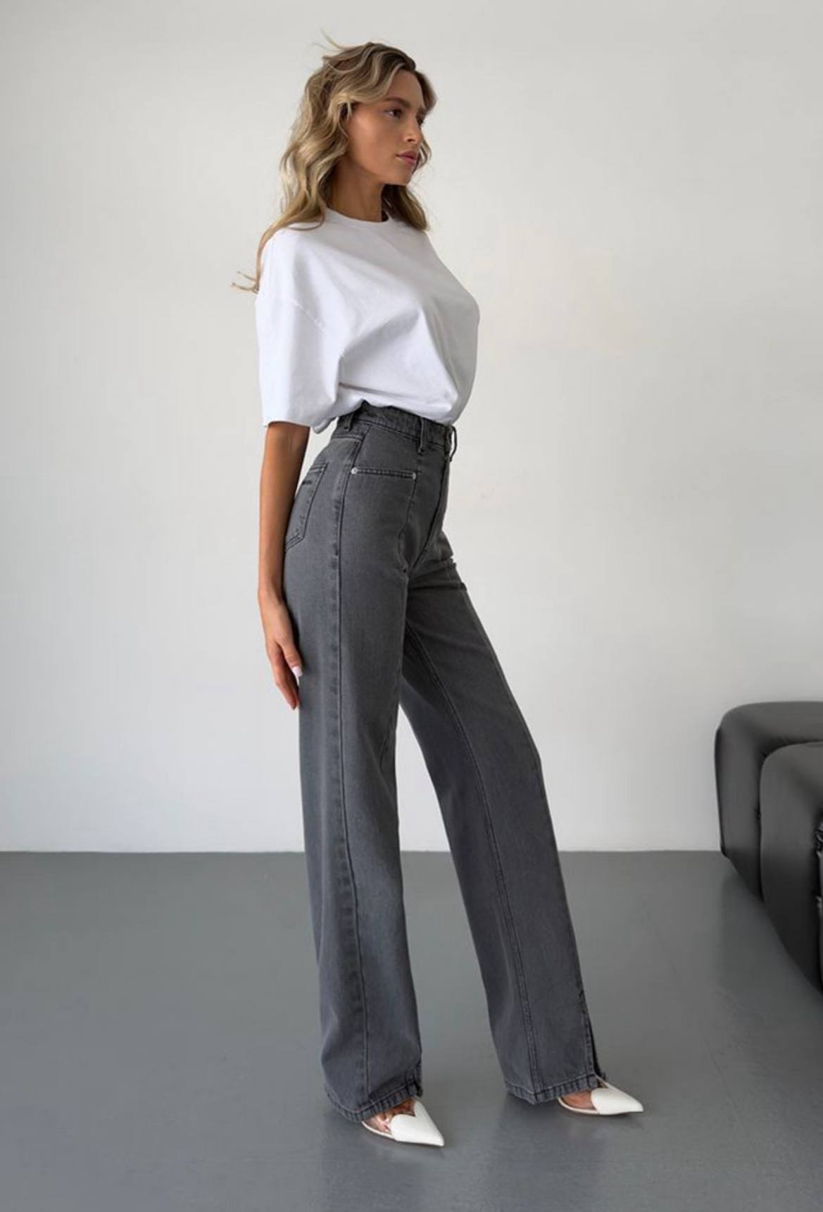 Джинси Aisenberg denim Irma сірі - Зображення 4